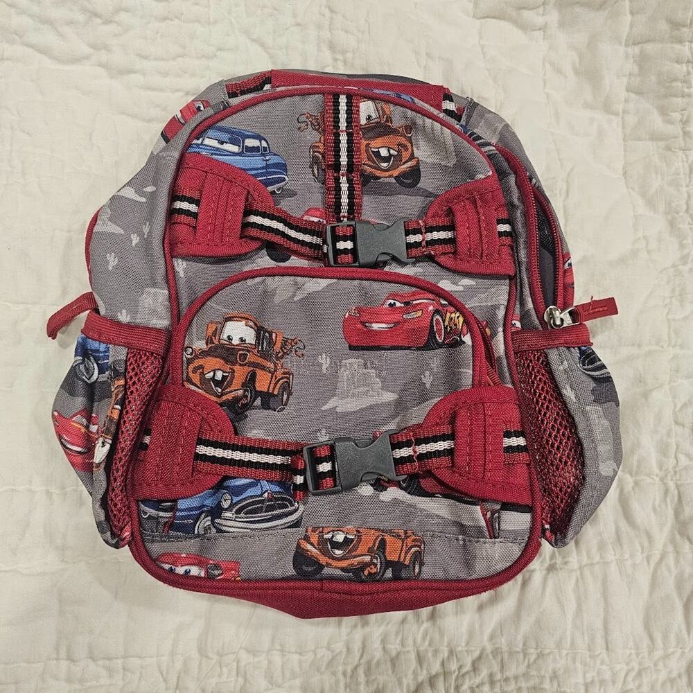 Pottery Barn Kids Pixar Cars Backpack Lightning McQueen Tow Mater Doc